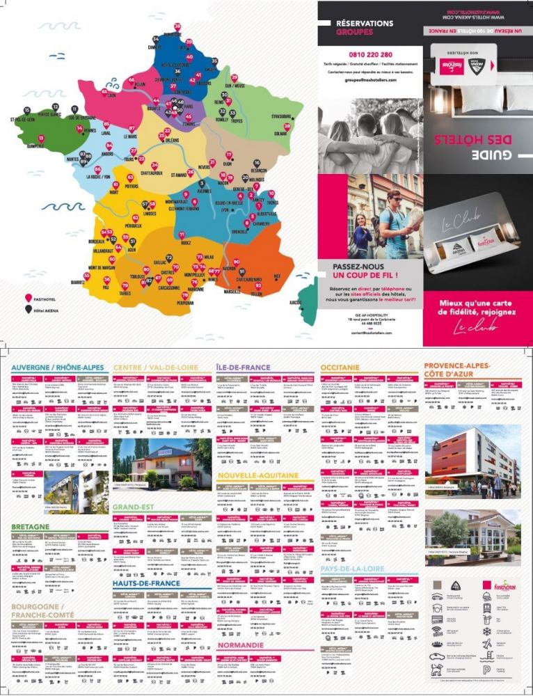 Carte de France - Fasthotel & Akena